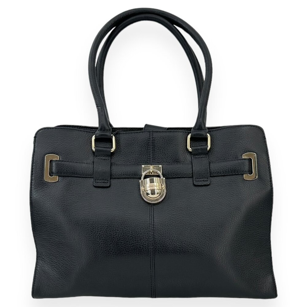 NWT Calvin Klein Modena Black Pebbled Leather Crossbody Bag Handbag Tote Bag